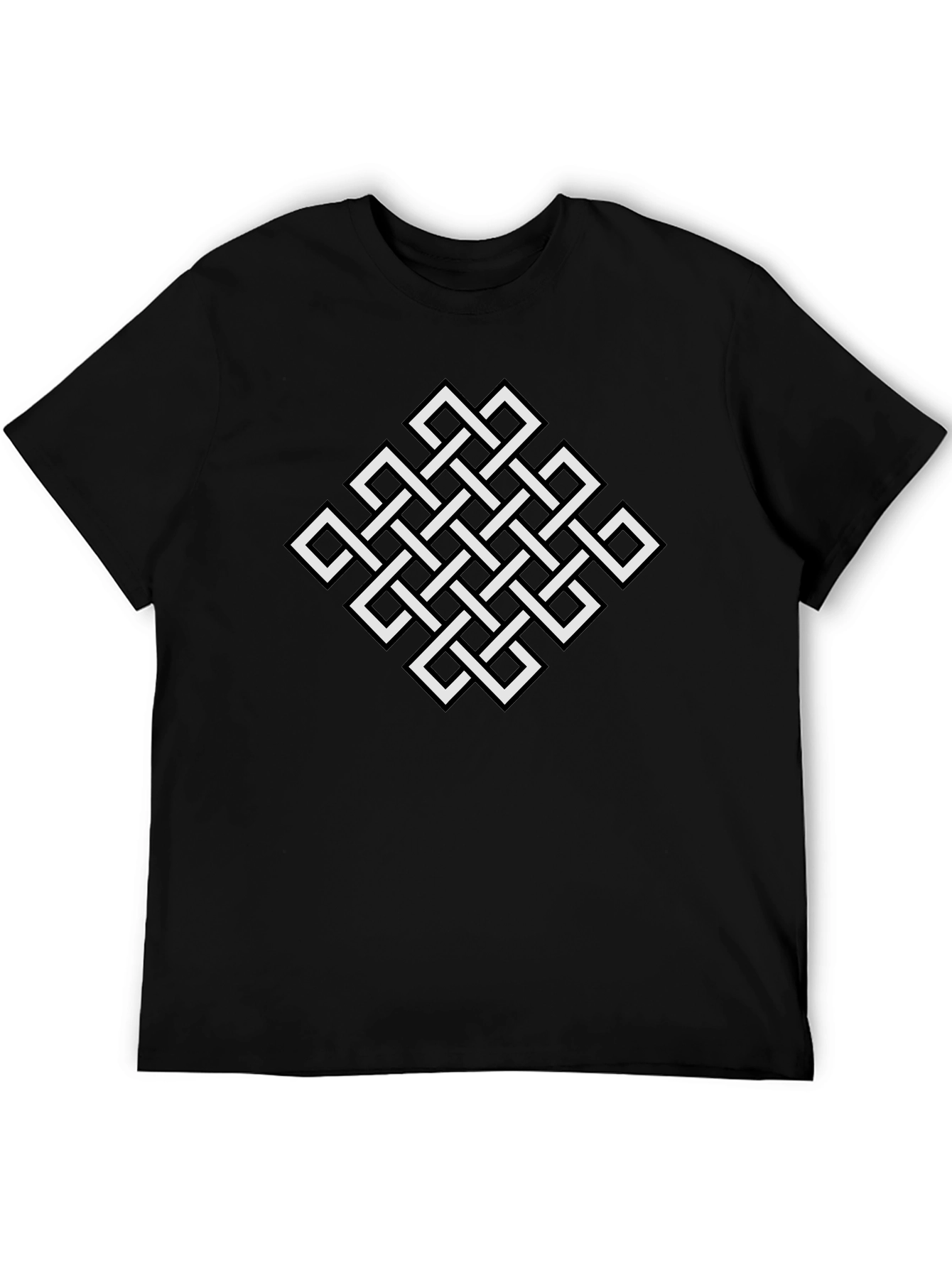 Endless Knot Graphic Tee - Black Cotton T-Shirt