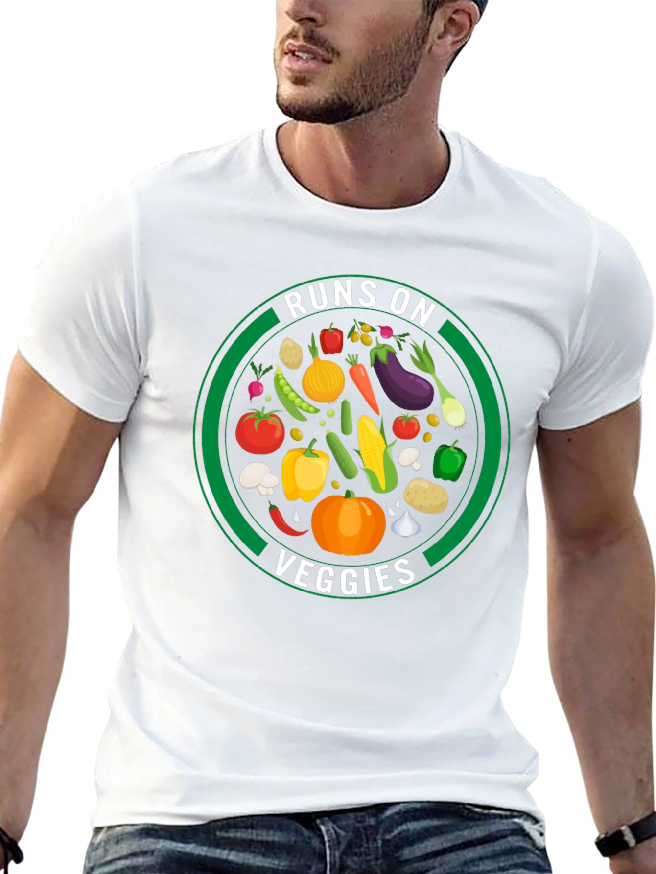 Runs on Veggies Graphic T-Shirt - Vegan Lifestyle