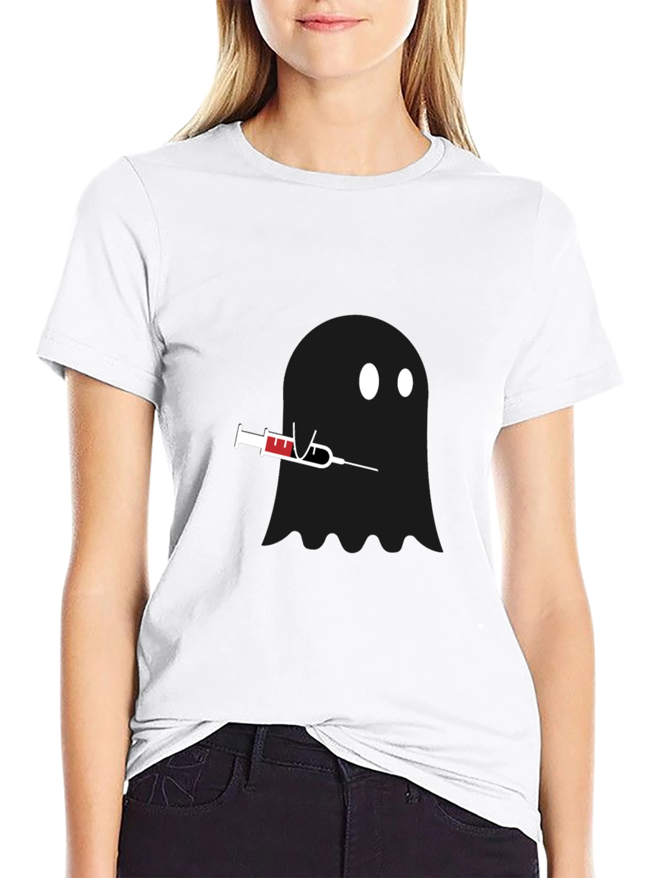 Ghostly Injection T-Shirt - Black Unique Design