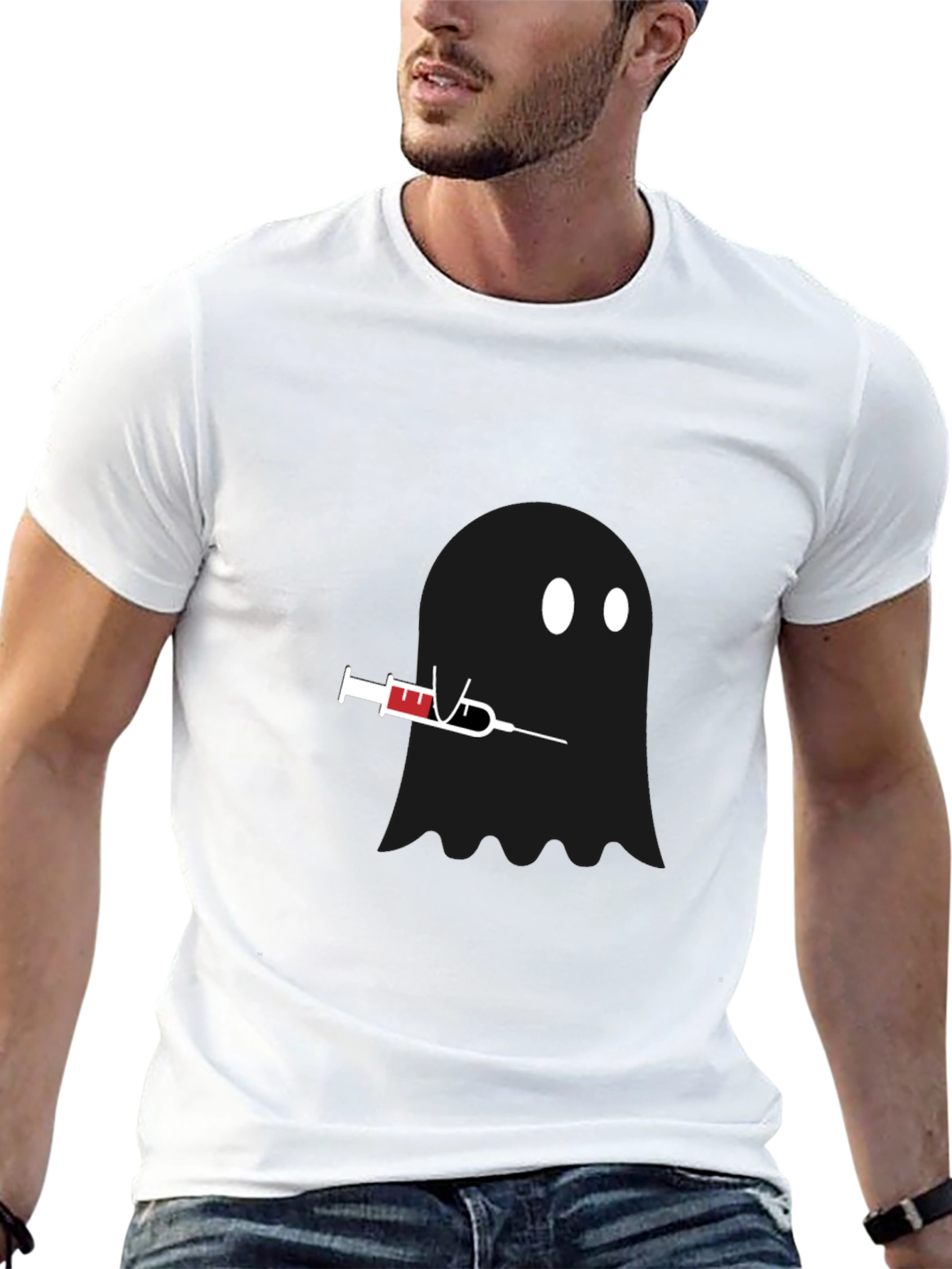 Ghostly Injection T-Shirt - Black Unique Design