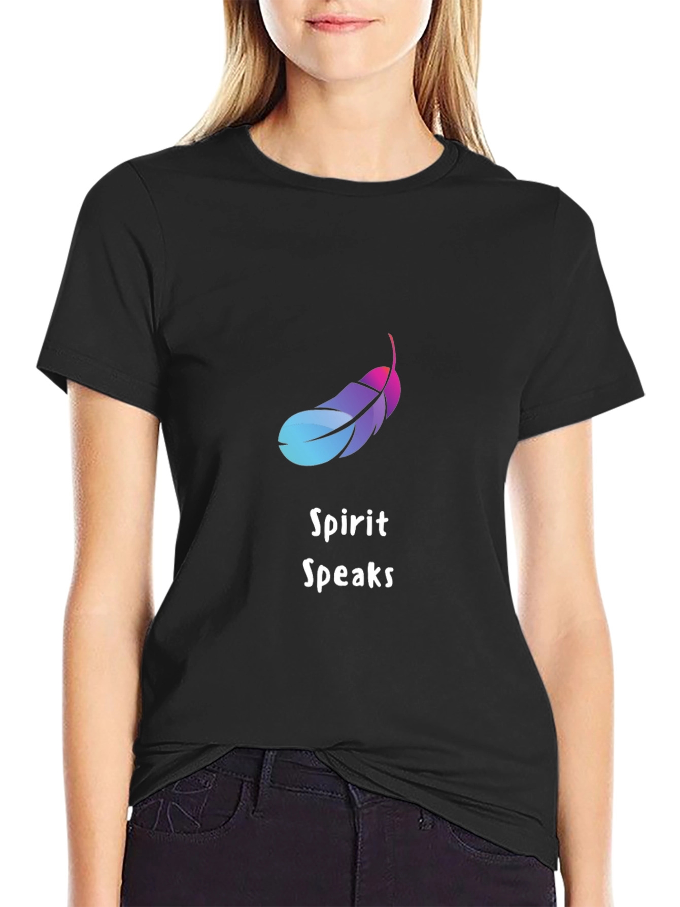 Spirit Speaks Feather Graphic Tee - Stylish Comfort