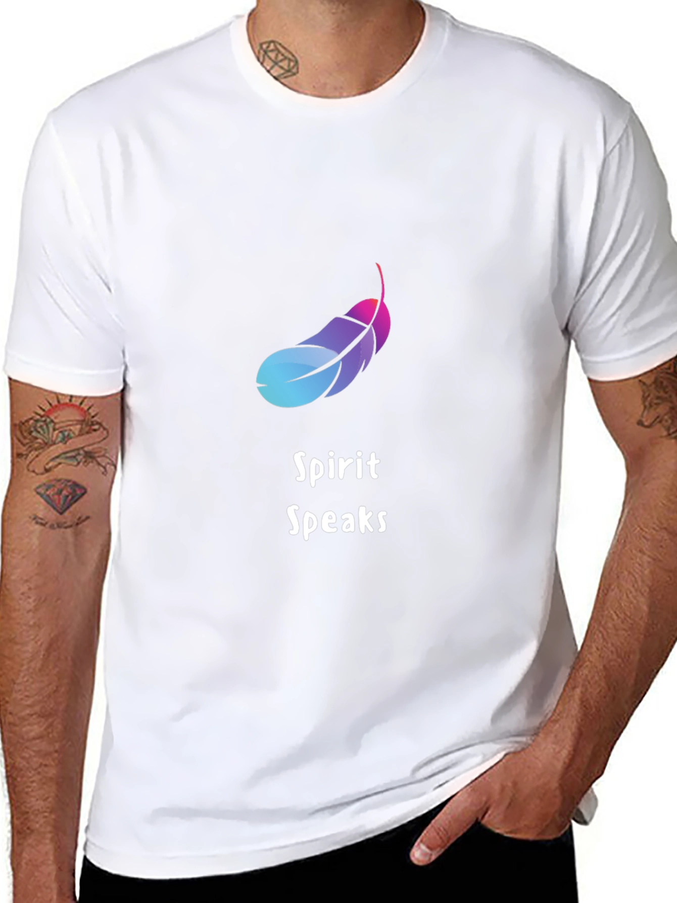 Spirit Speaks Feather Graphic Tee - Stylish Comfort