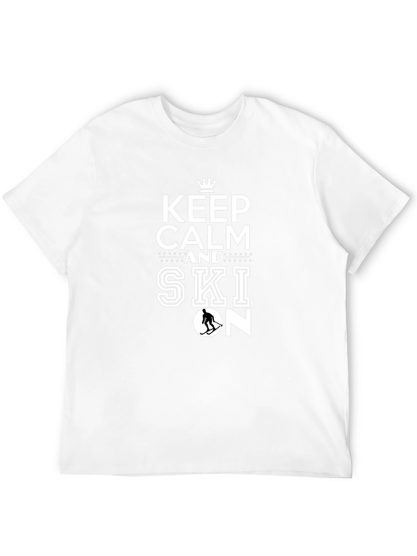 Keep Calm and Ski On Black T-Shirt