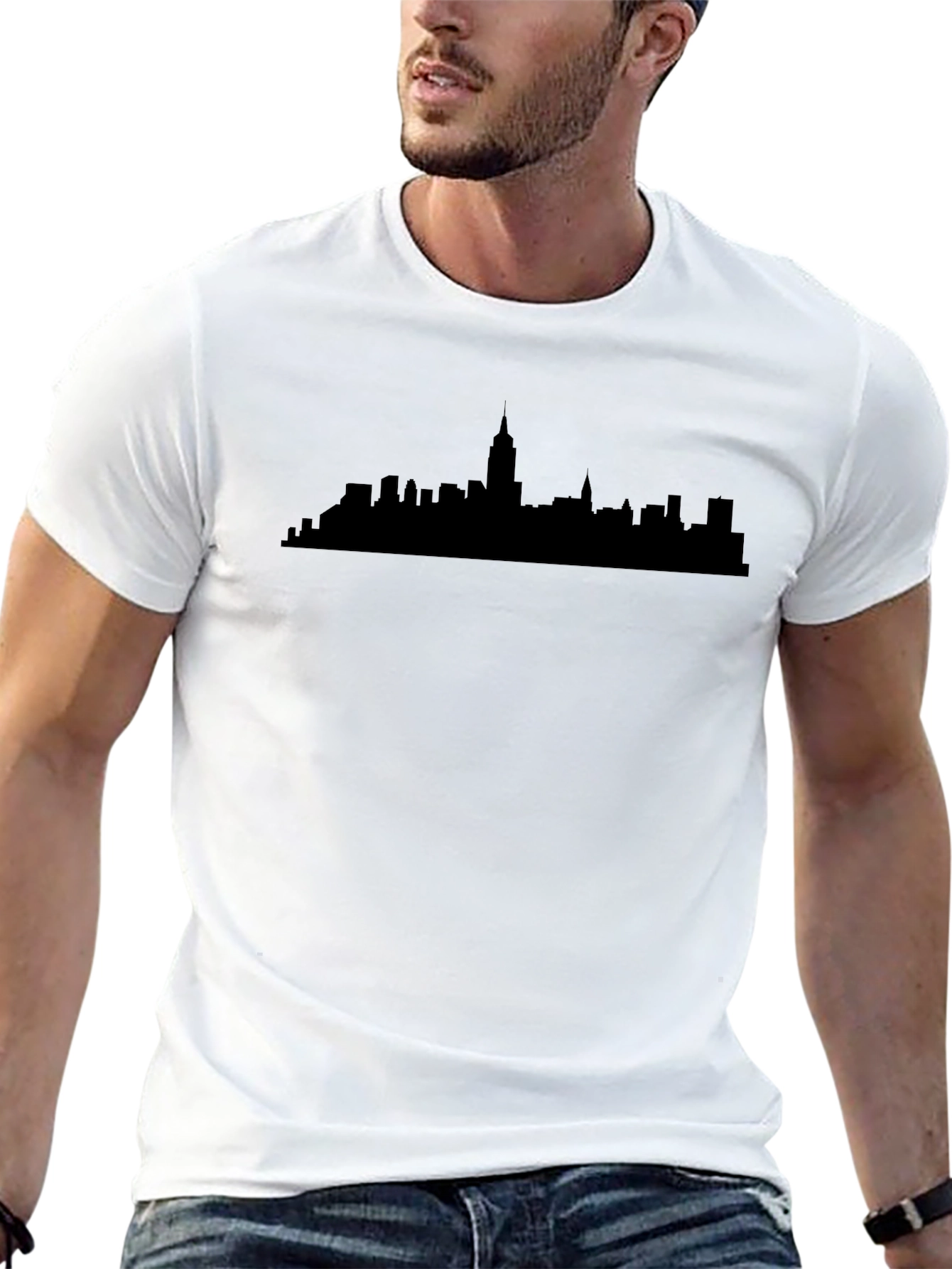 Cityscape Silhouette T-Shirt - Black