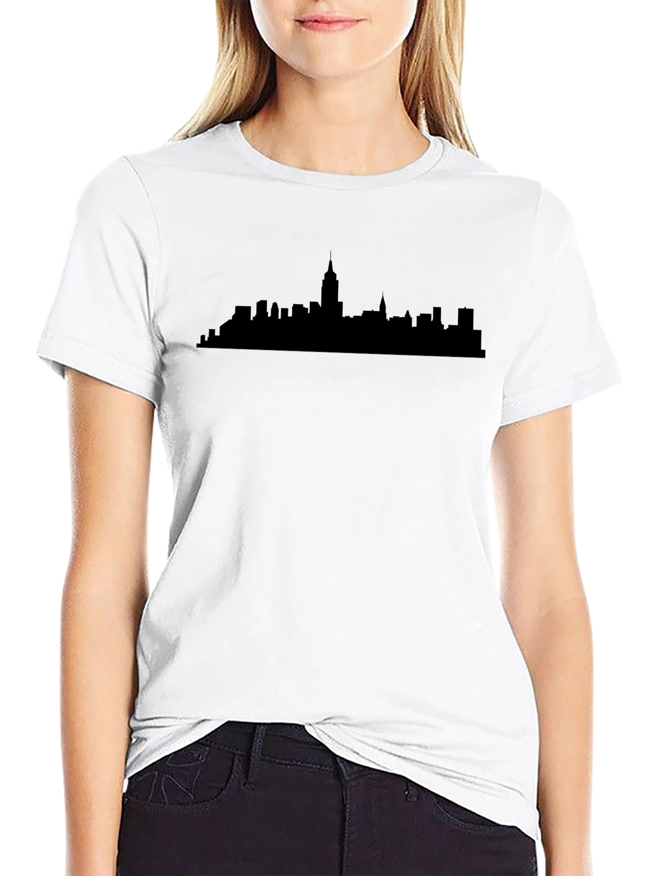 Cityscape Silhouette T-Shirt - Black