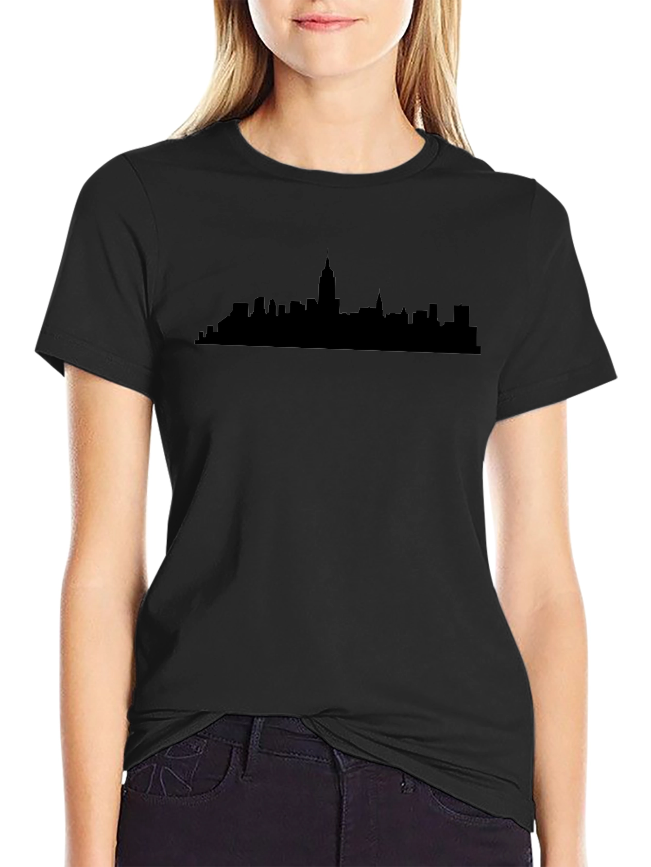 Cityscape Silhouette T-Shirt - Black