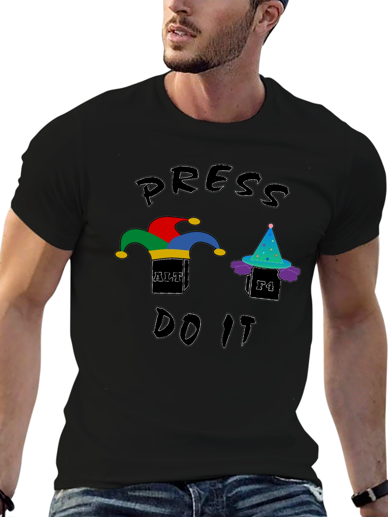 Press Alt+F4 Do It T-Shirt - Black Cotton Tee