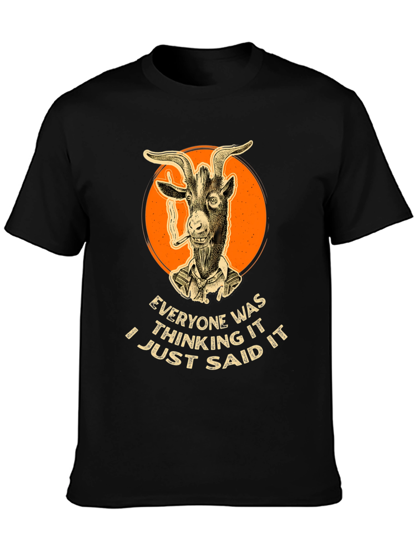 Smoking Goat Graphic Tee - Bold Statement Shirt