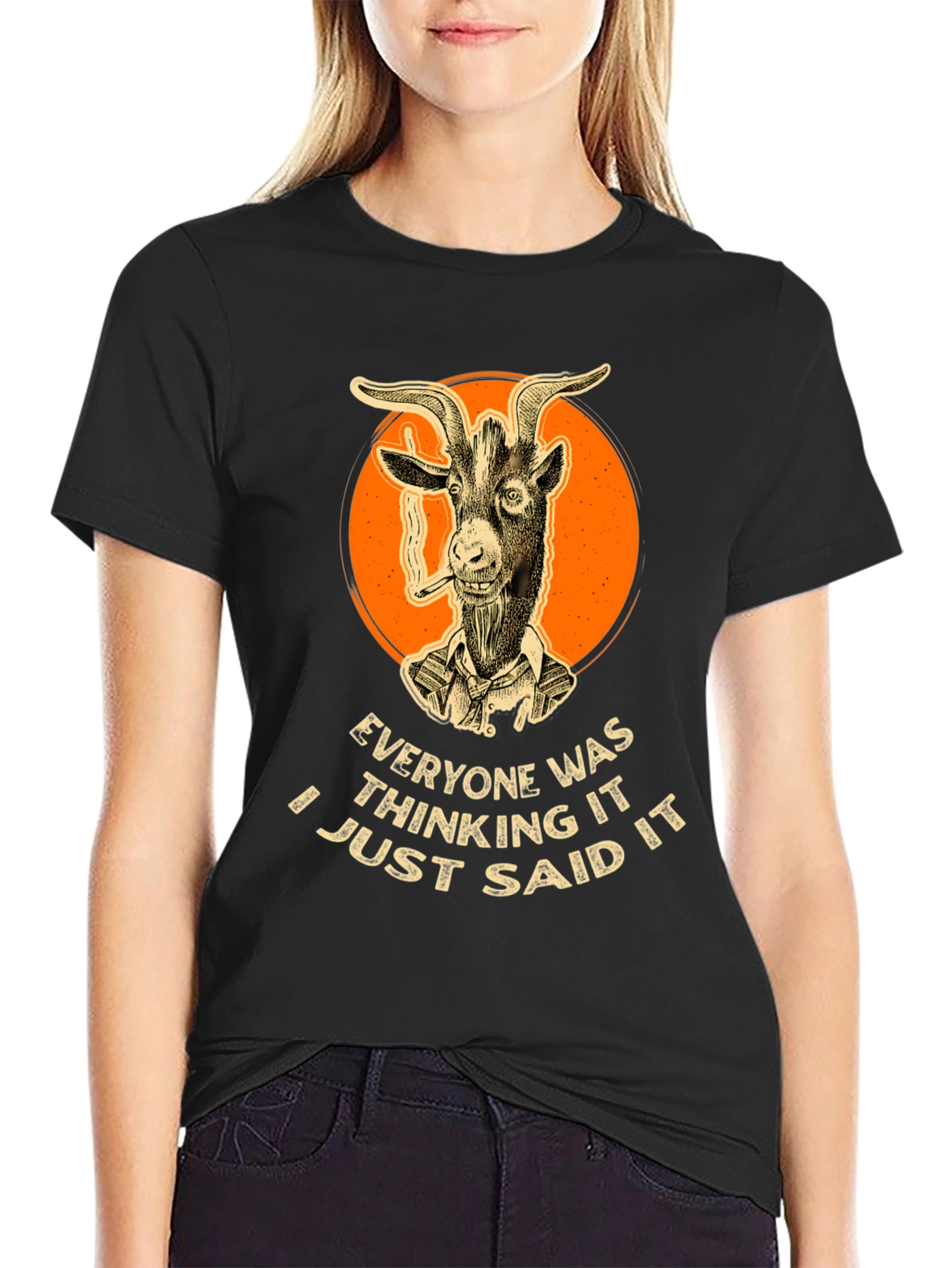 Smoking Goat Graphic Tee - Bold Statement Shirt