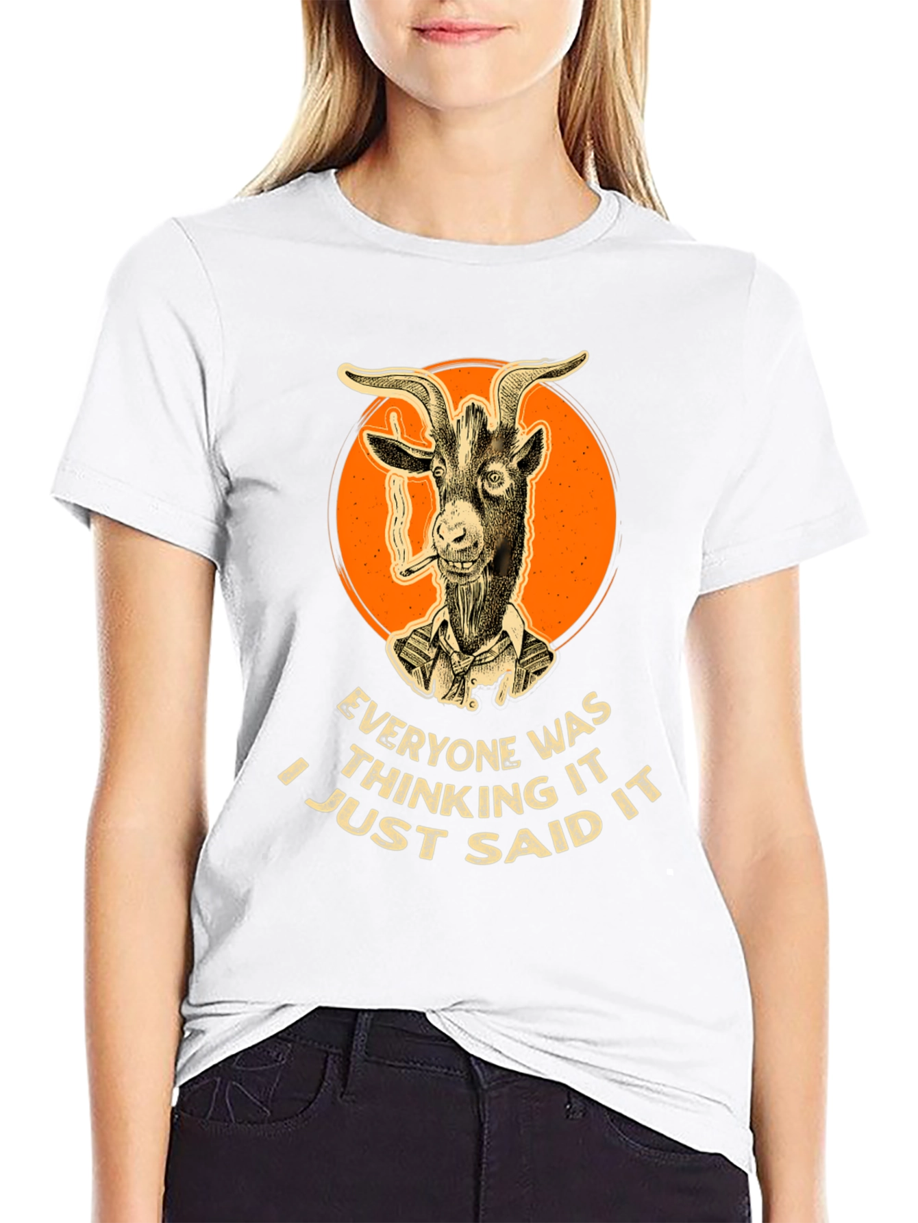Smoking Goat Graphic Tee - Bold Statement Shirt