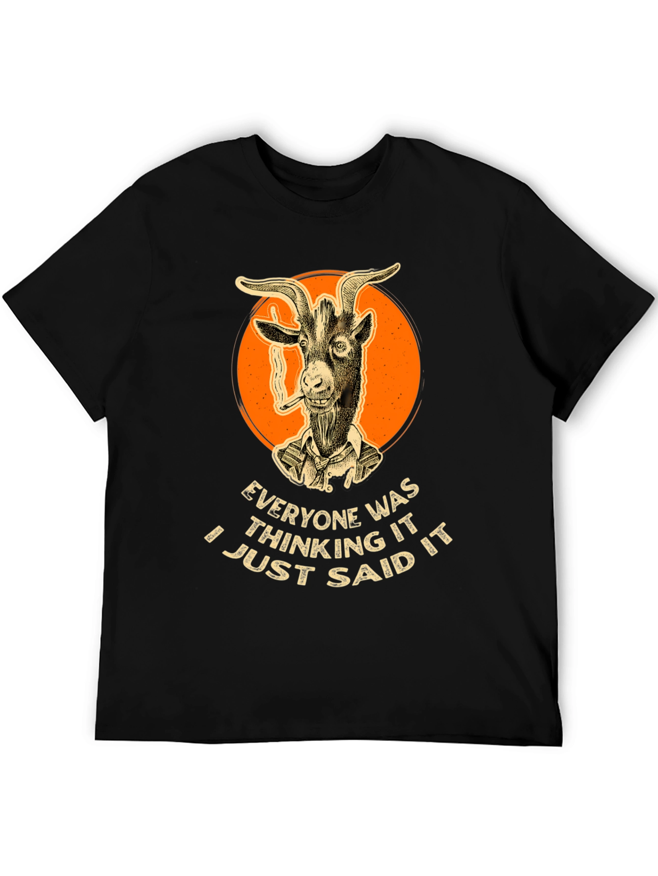 Smoking Goat Graphic Tee - Bold Statement Shirt
