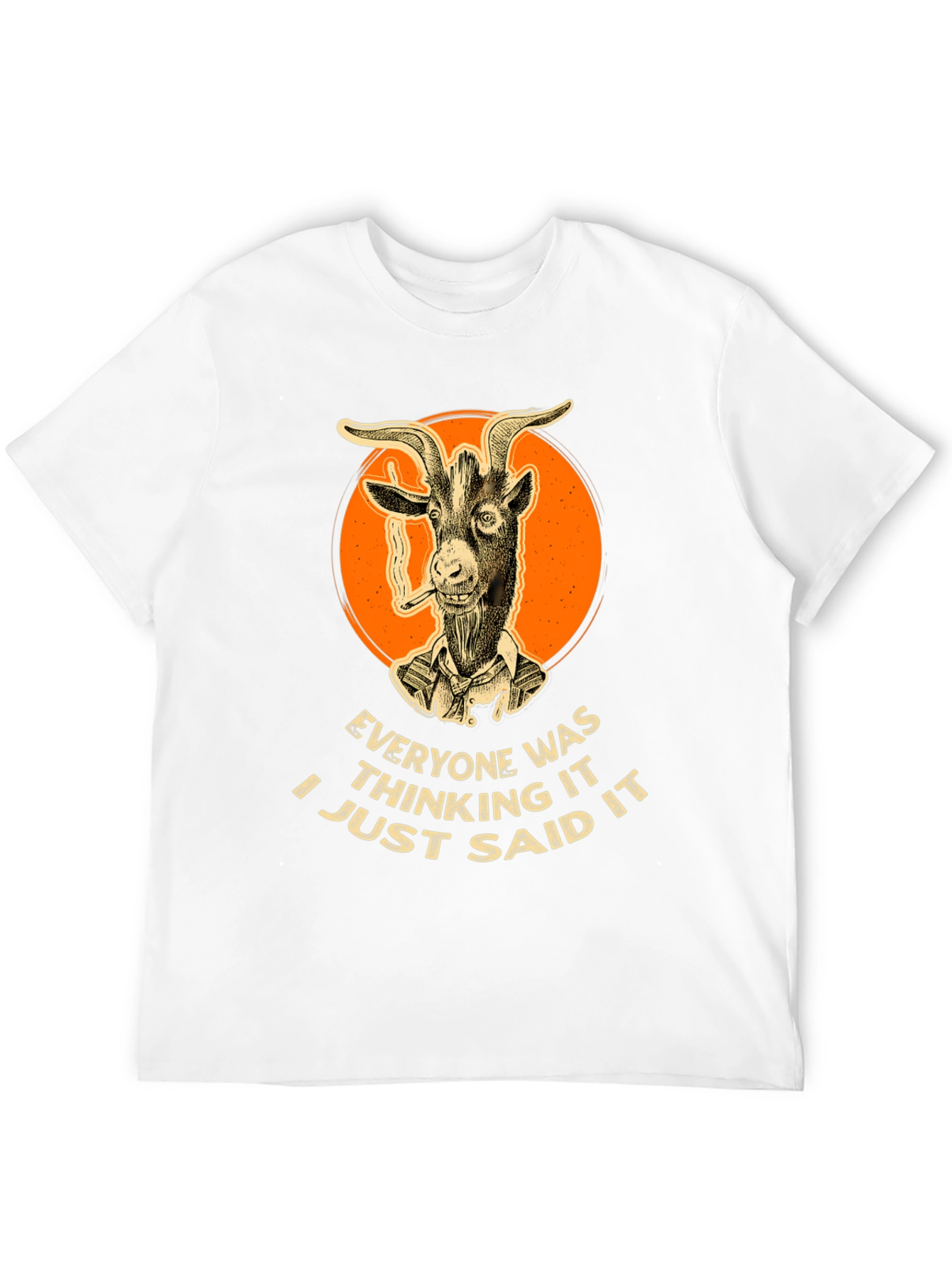 Smoking Goat Graphic Tee - Bold Statement Shirt