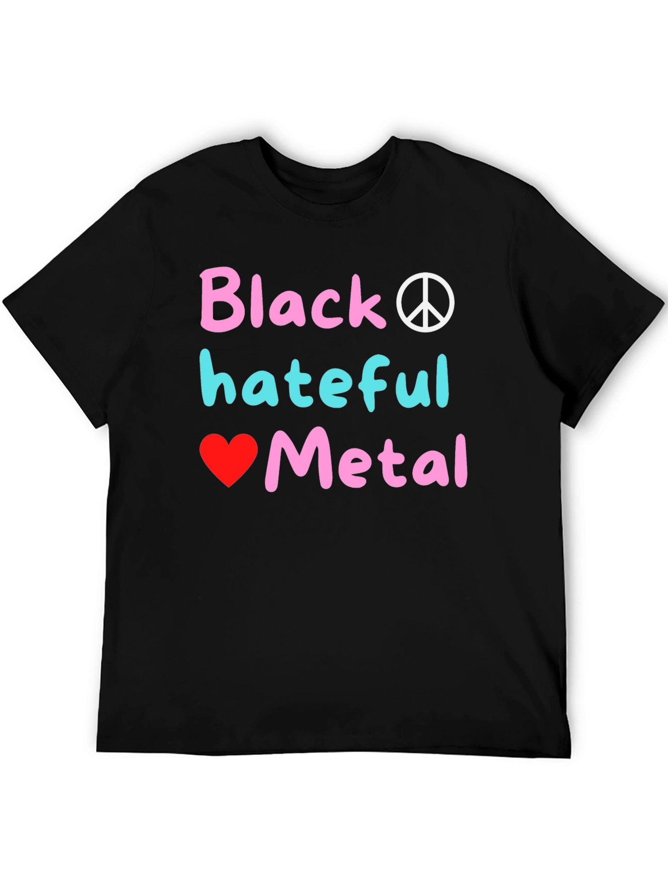 Black Hateful Metal Graphic Tee - Novelty T-Shirt