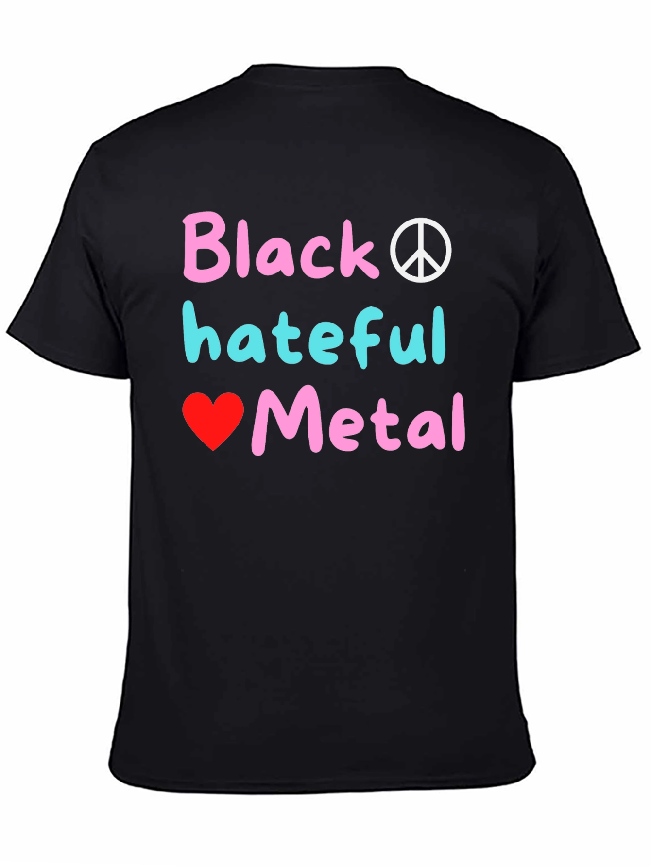 Black Hateful Metal Graphic Tee - Novelty T-Shirt