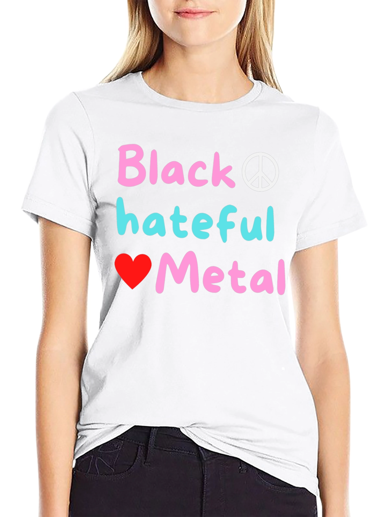 Black Hateful Metal Graphic Tee - Novelty T-Shirt