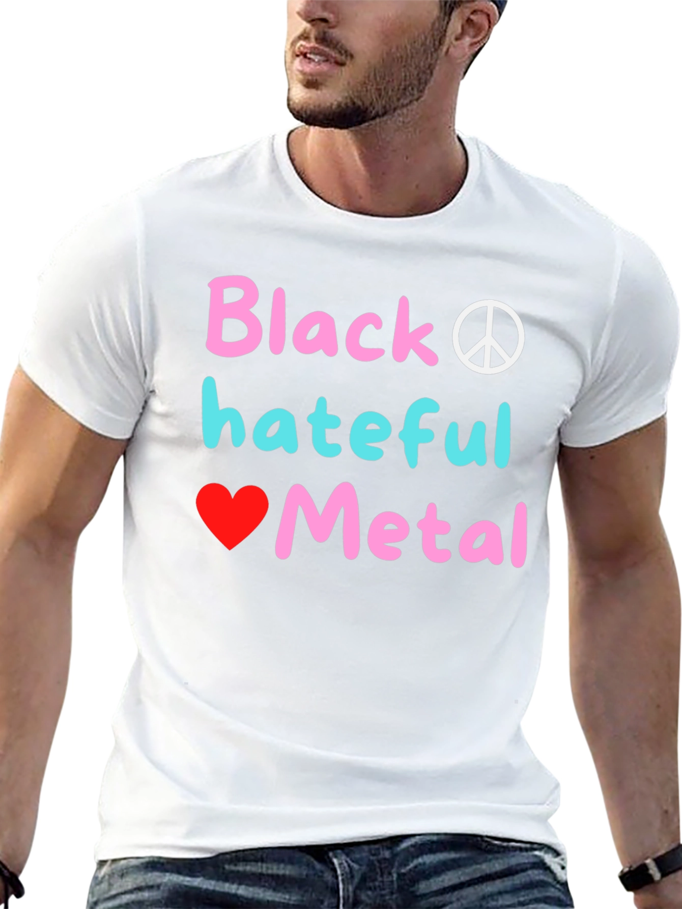 Black Hateful Metal Graphic Tee - Novelty T-Shirt