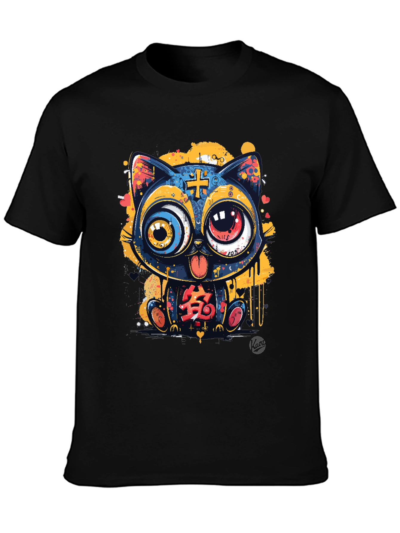 Funky Cartoon Cat Graphic Tee
