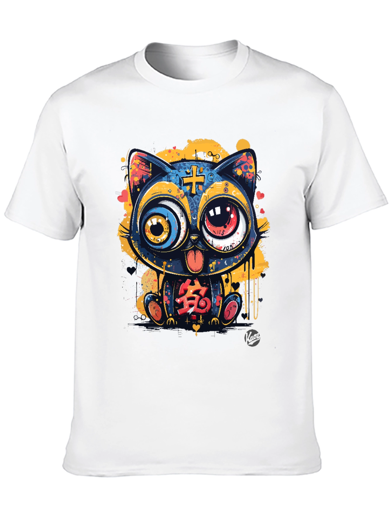 Funky Cartoon Cat Graphic Tee