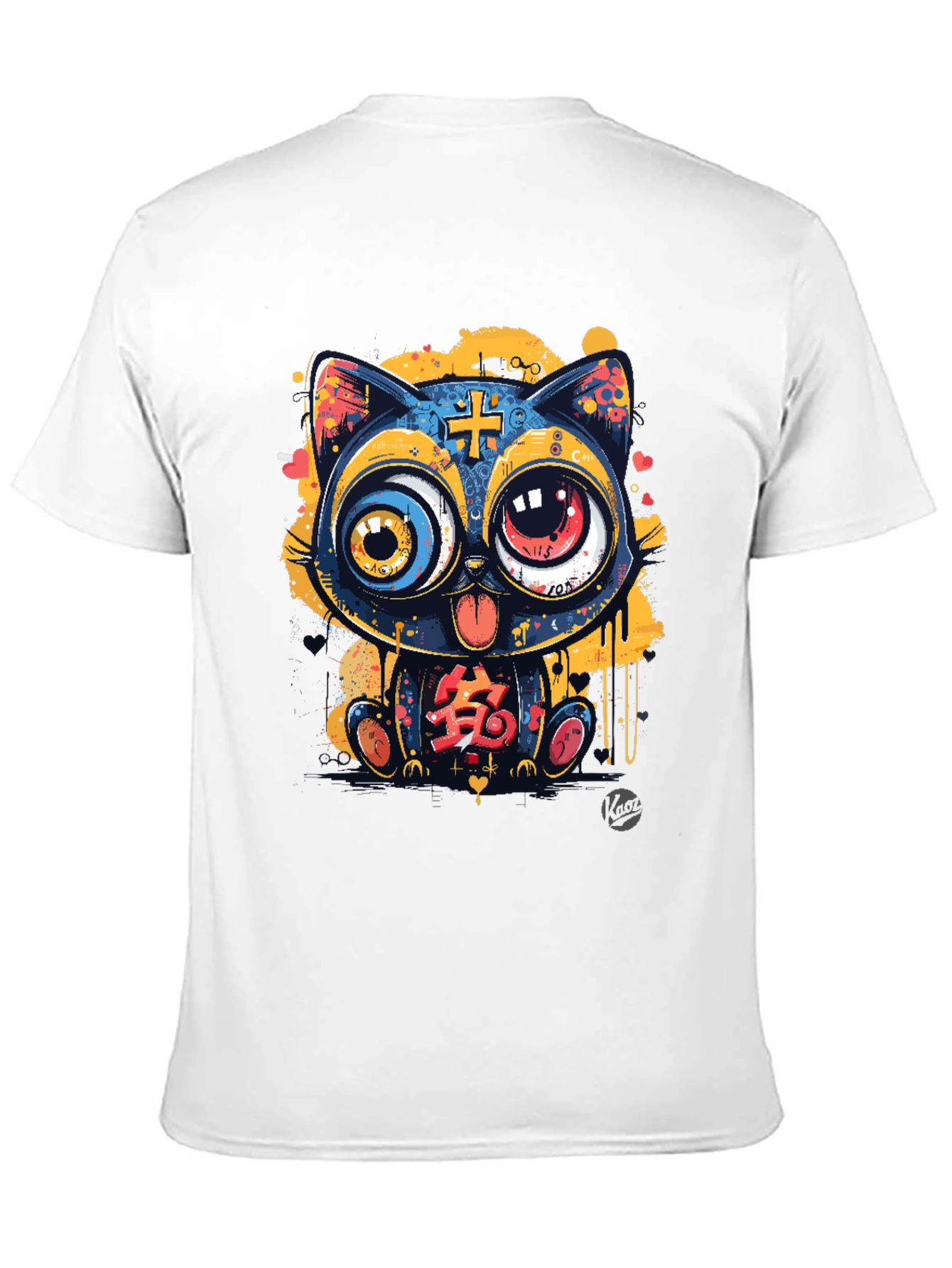 Funky Cartoon Cat Graphic Tee