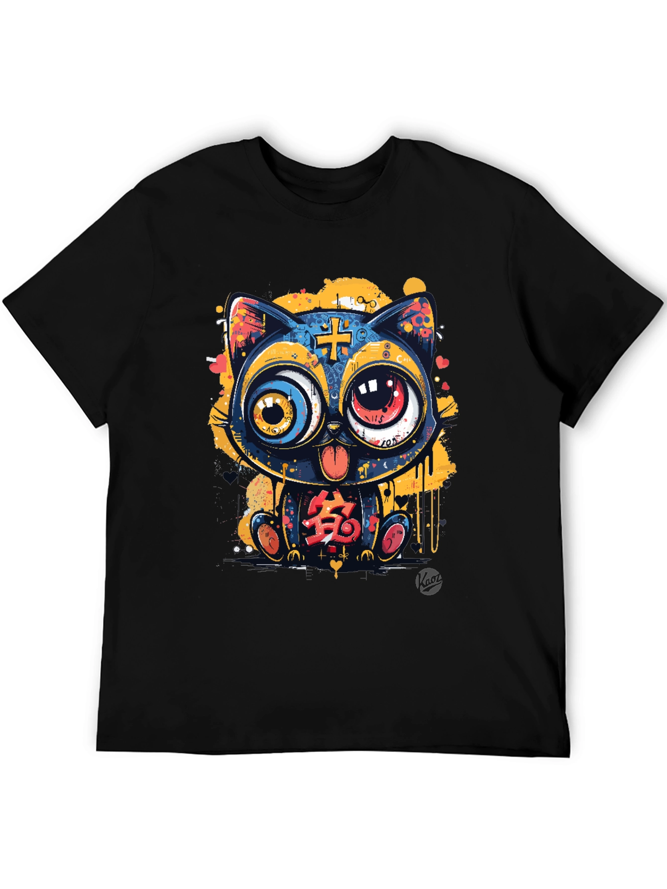 Funky Cartoon Cat Graphic Tee