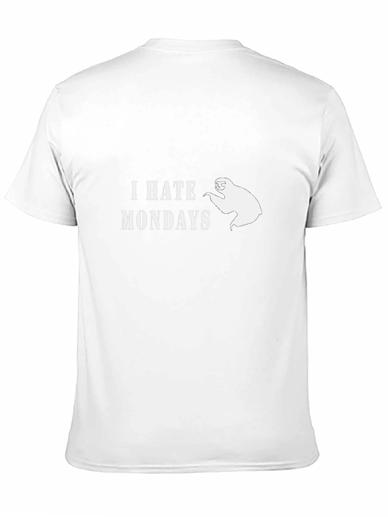 I Hate Mondays Sloth Graphic T-Shirt - Black