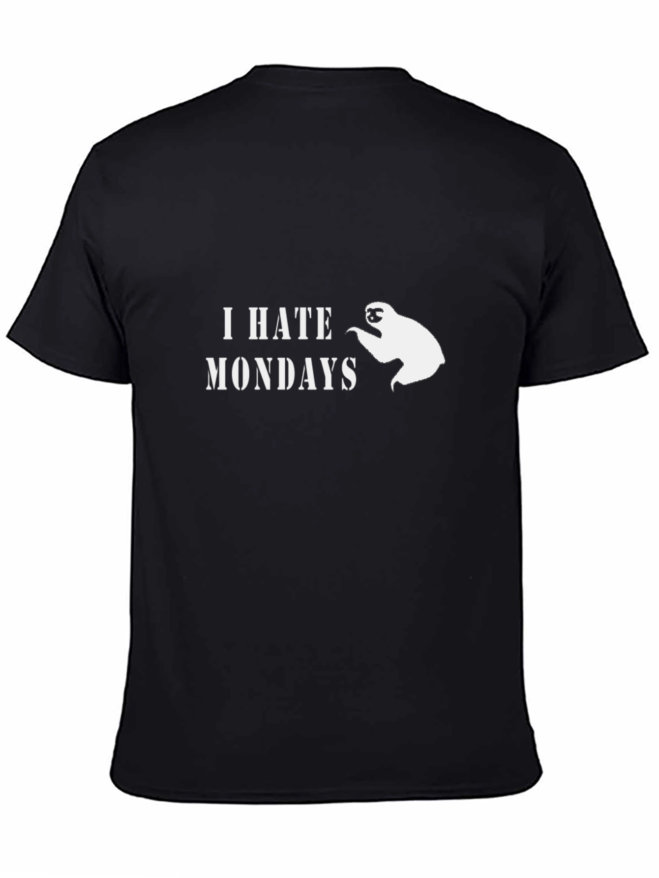 I Hate Mondays Sloth Graphic T-Shirt - Black