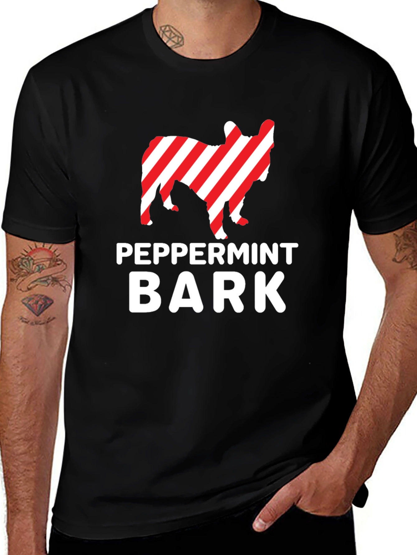 Peppermint Bark Dog Graphic T-Shirt - Holiday Ready!