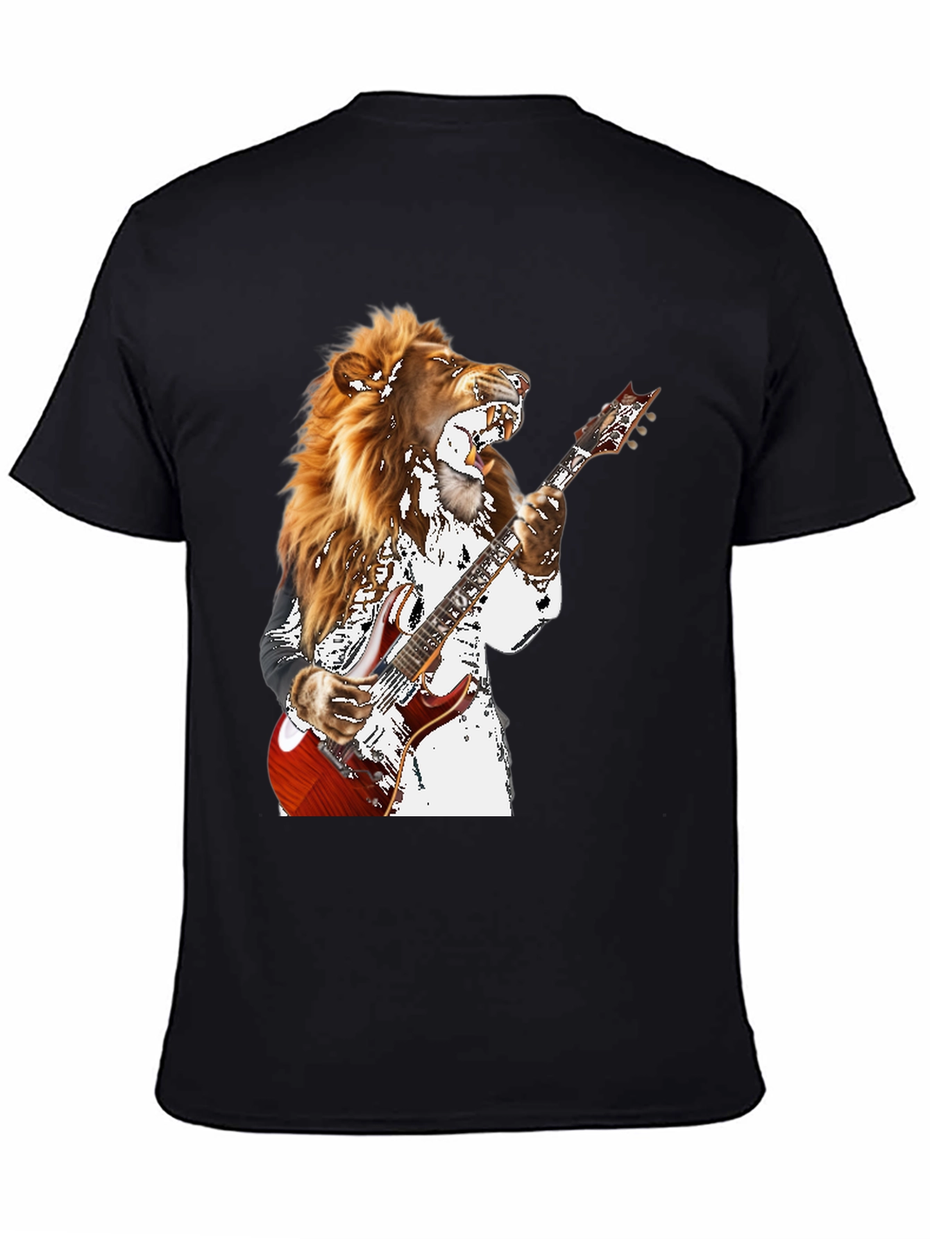 Lion Guitarist Graphic T-Shirt
