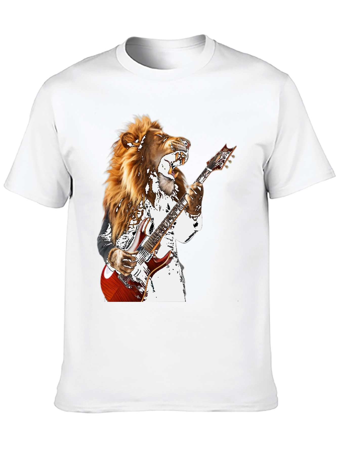 Lion Guitarist Graphic T-Shirt