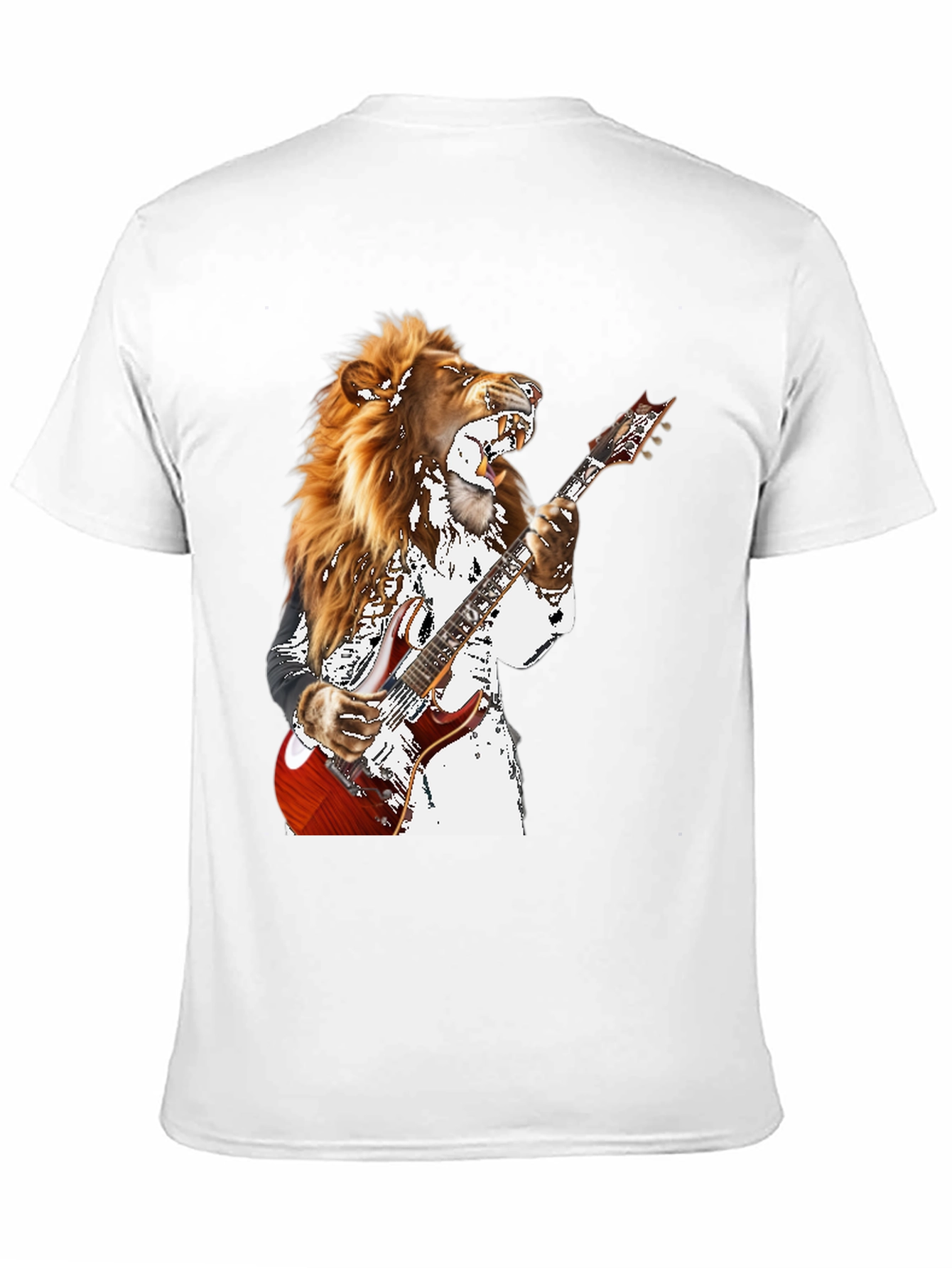Lion Guitarist Graphic T-Shirt