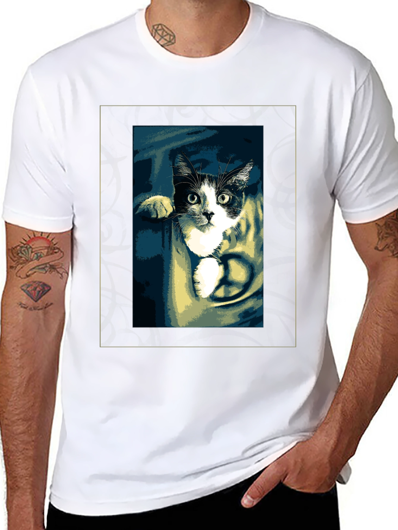 Peaceful Cat Graphic T-Shirt