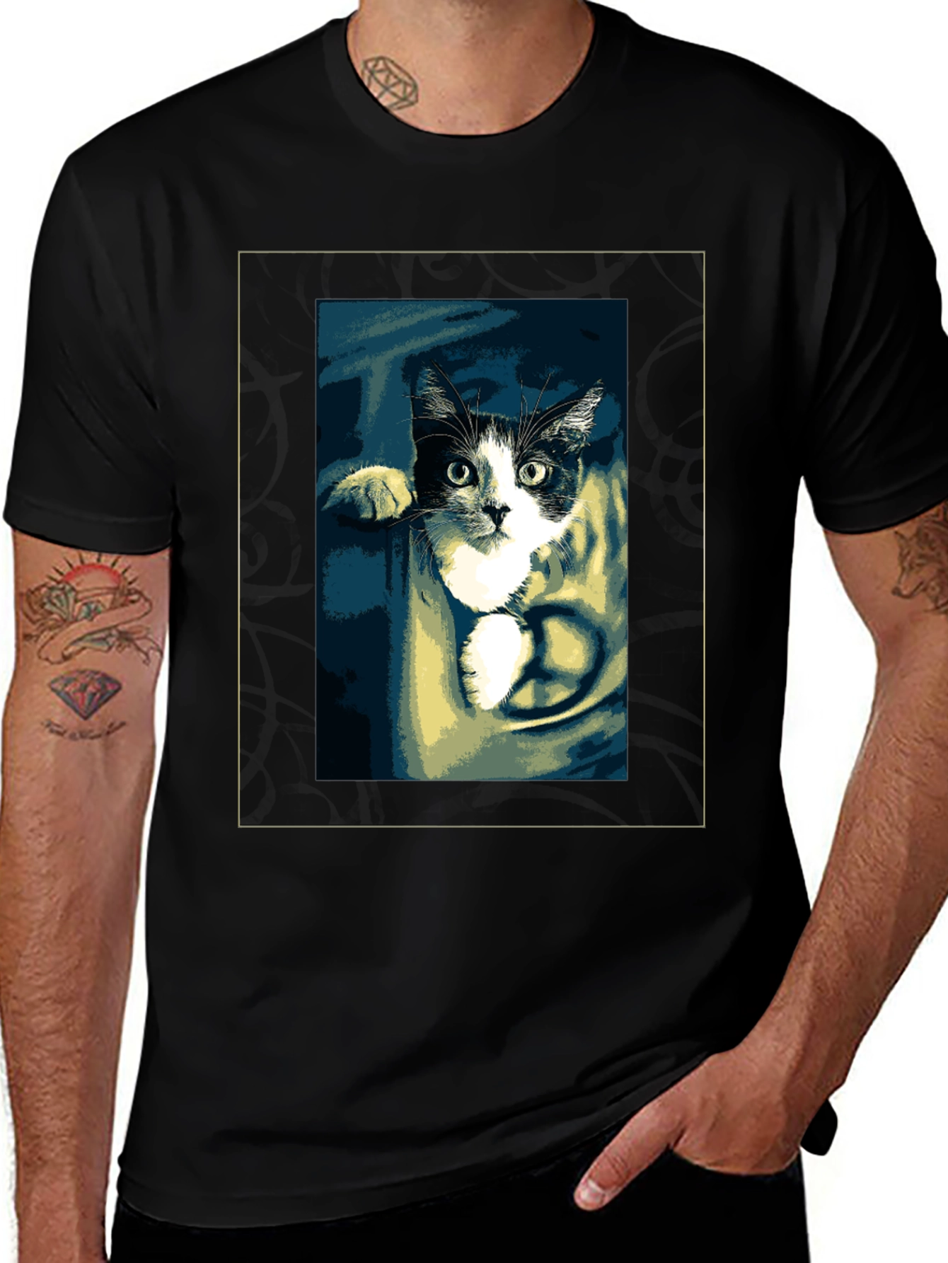 Peaceful Cat Graphic T-Shirt