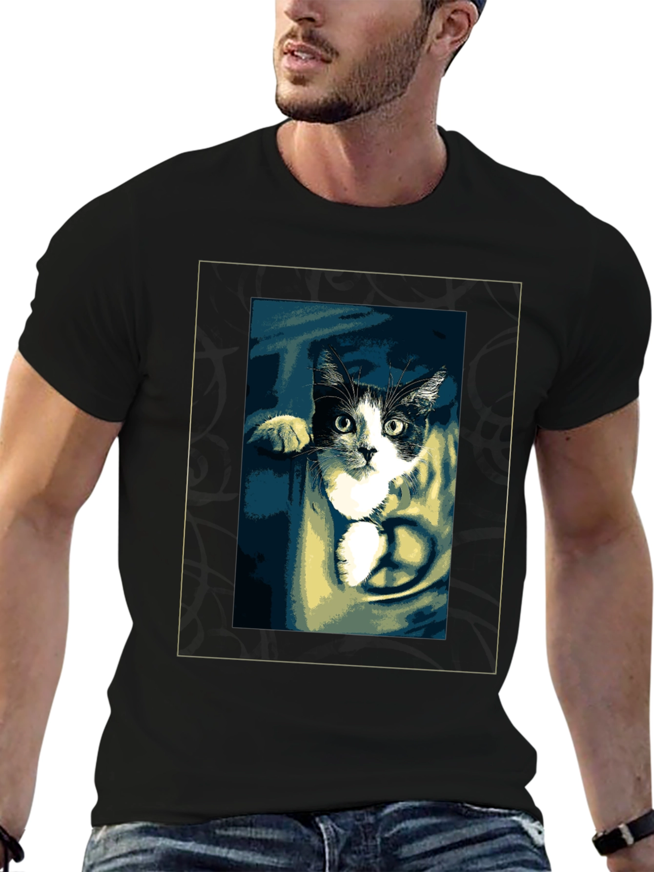 Peaceful Cat Graphic T-Shirt