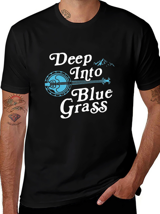 Deep Into Blue Grass Tee - Banjo Music T-Shirt