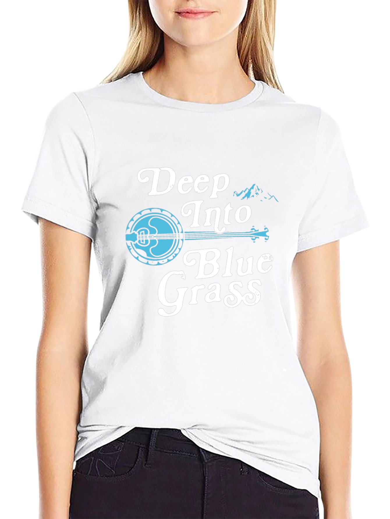 Deep Into Blue Grass Tee - Banjo Music T-Shirt