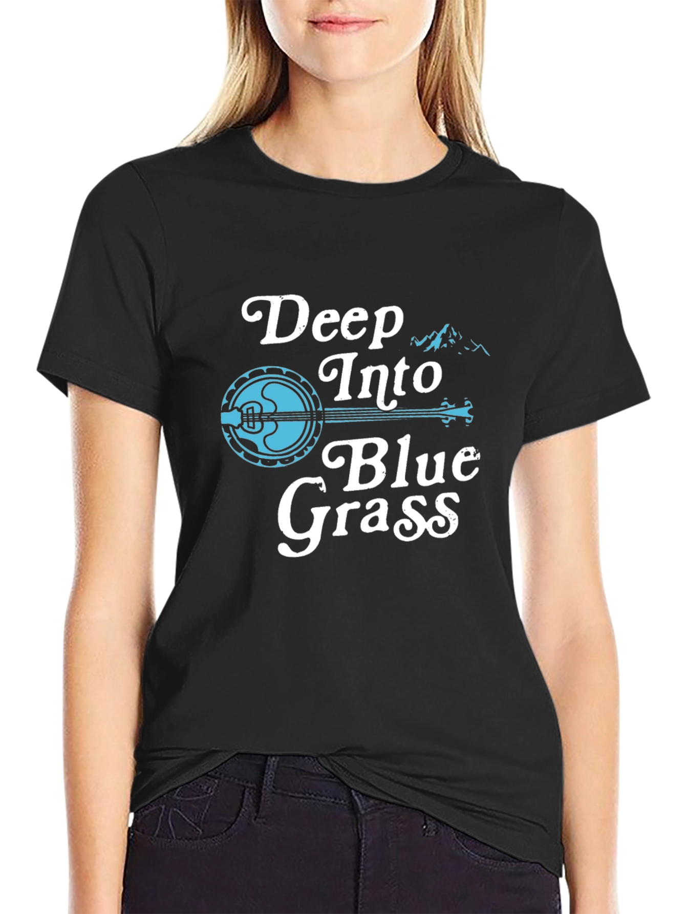 Deep Into Blue Grass Tee - Banjo Music T-Shirt