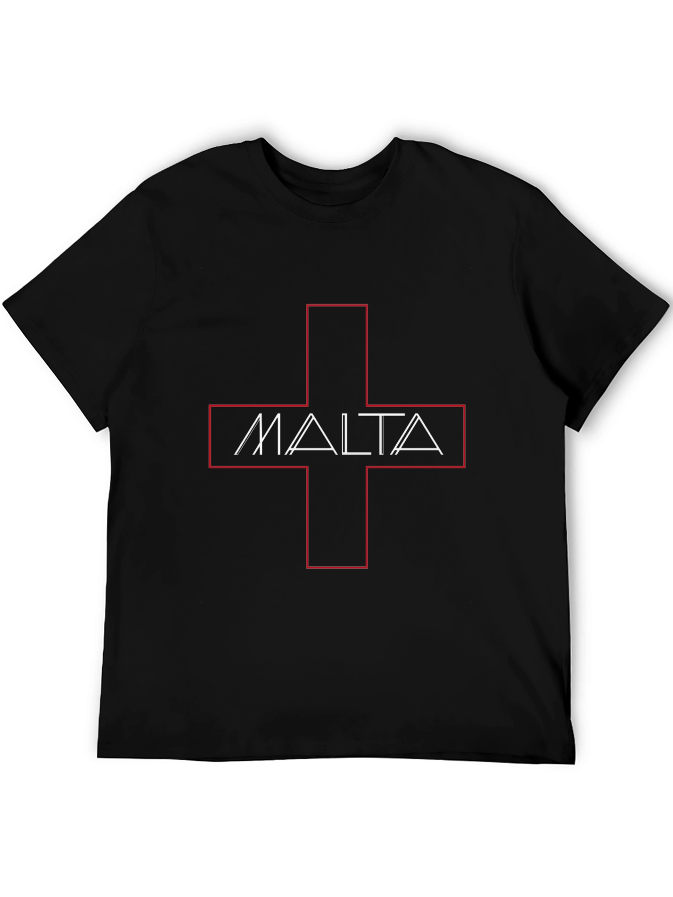 Malta T-Shirt with Red Cross Design - Classic Fit