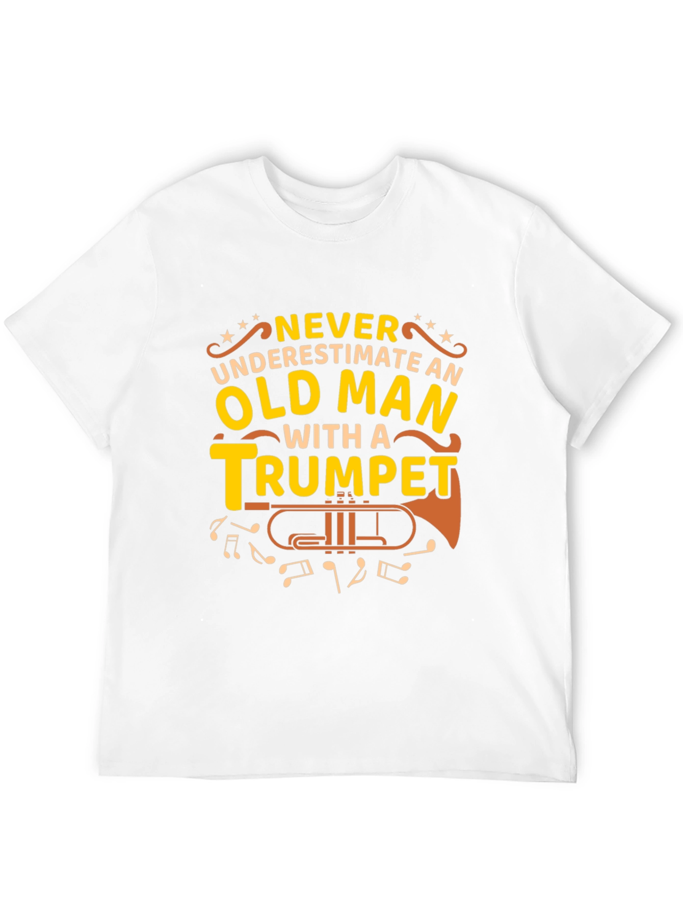 Old Man Trumpet Graphic Tee - Musicians Gift