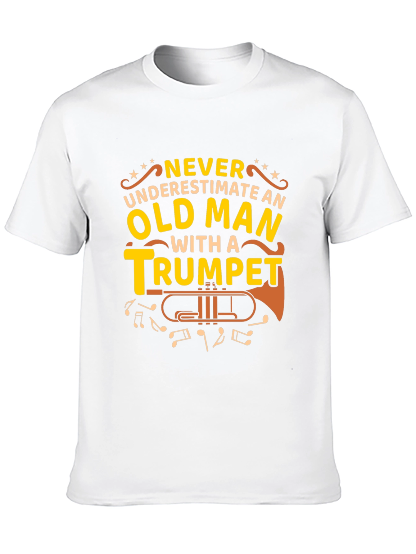 Old Man Trumpet Graphic Tee - Musicians Gift