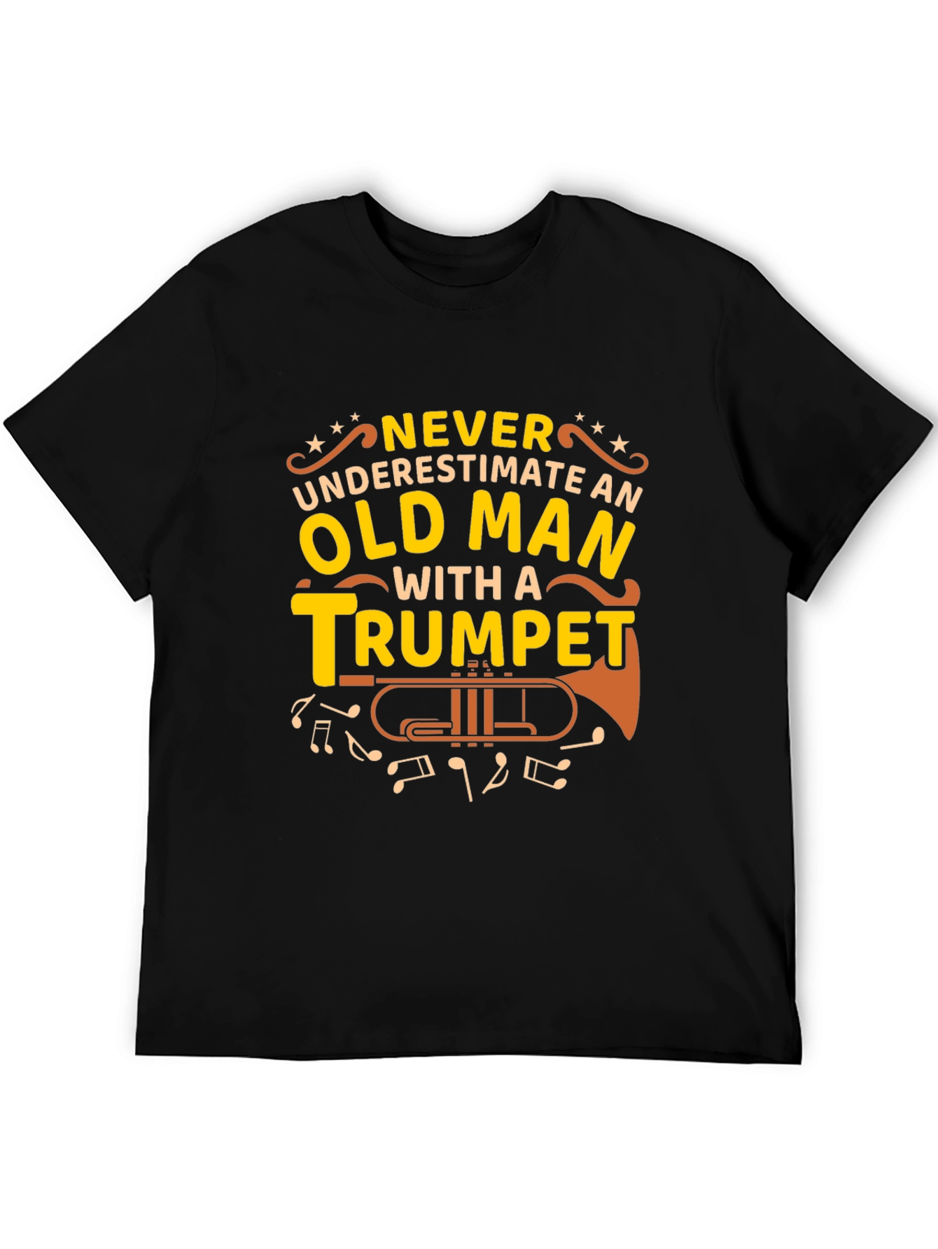 Old Man Trumpet Graphic Tee - Musicians Gift