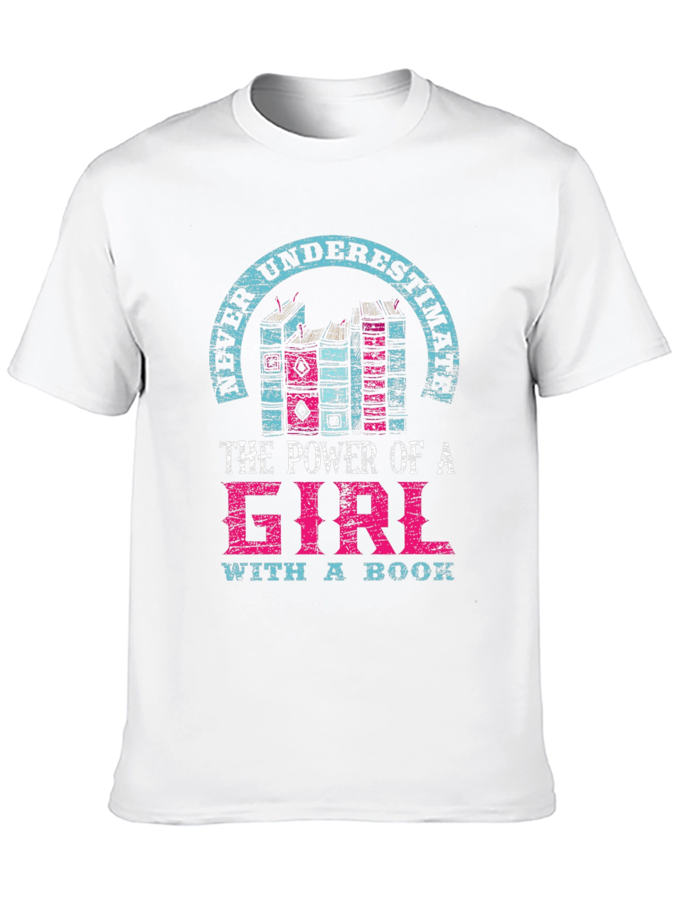 Never Underestimate Girl with a Book T-Shirt