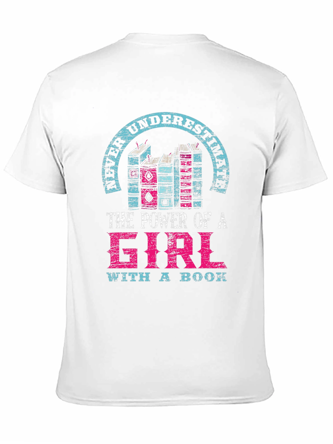 Never Underestimate Girl with a Book T-Shirt