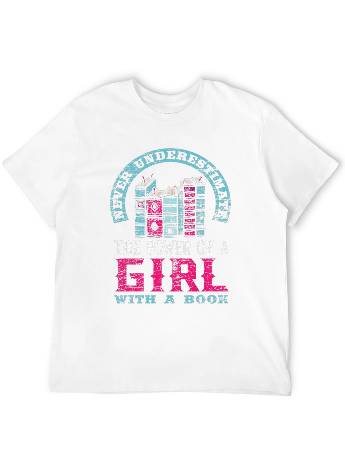 Never Underestimate Girl with a Book T-Shirt