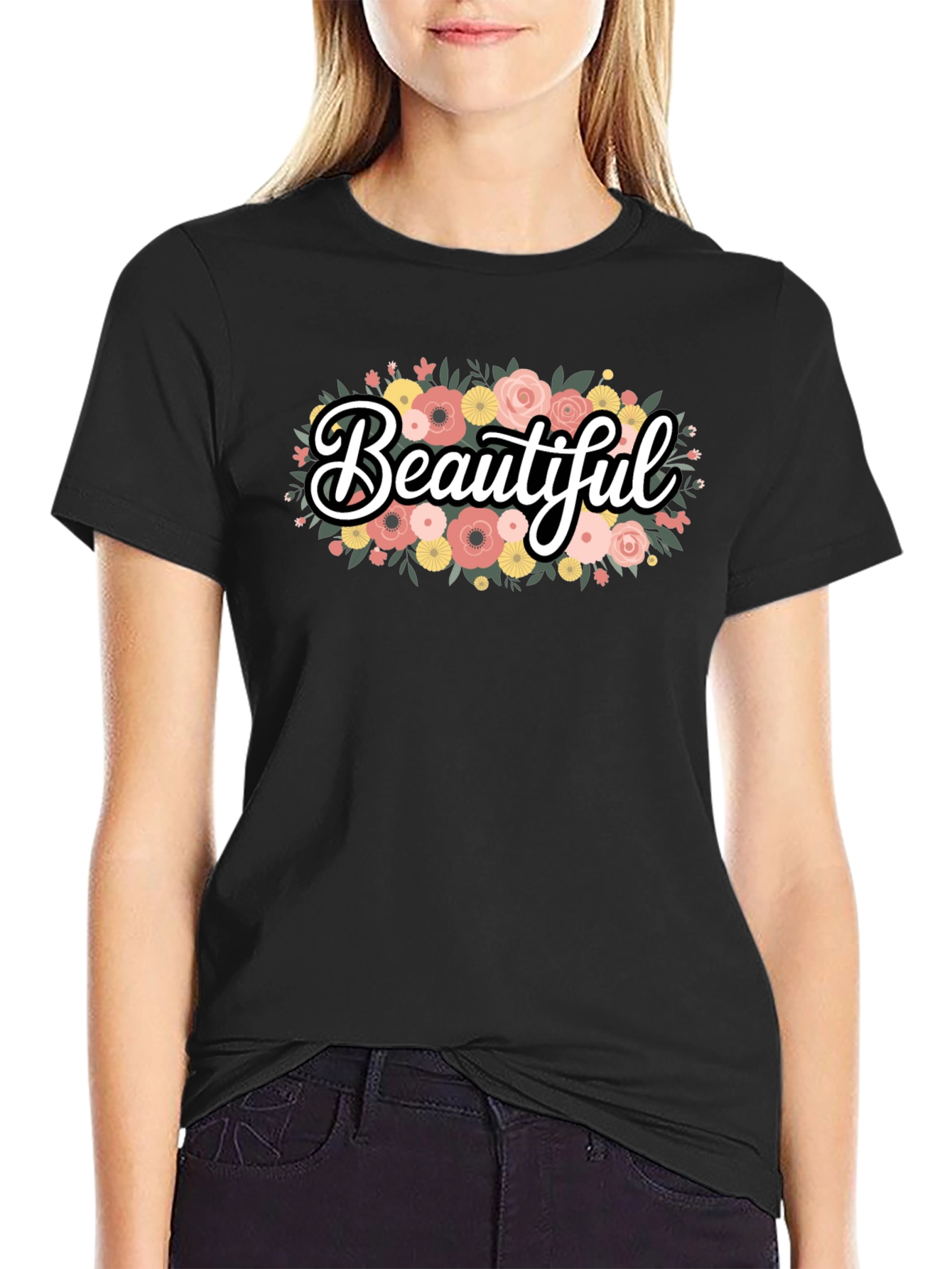 Beautiful Floral Graphic Tee - Stylish Comfort
