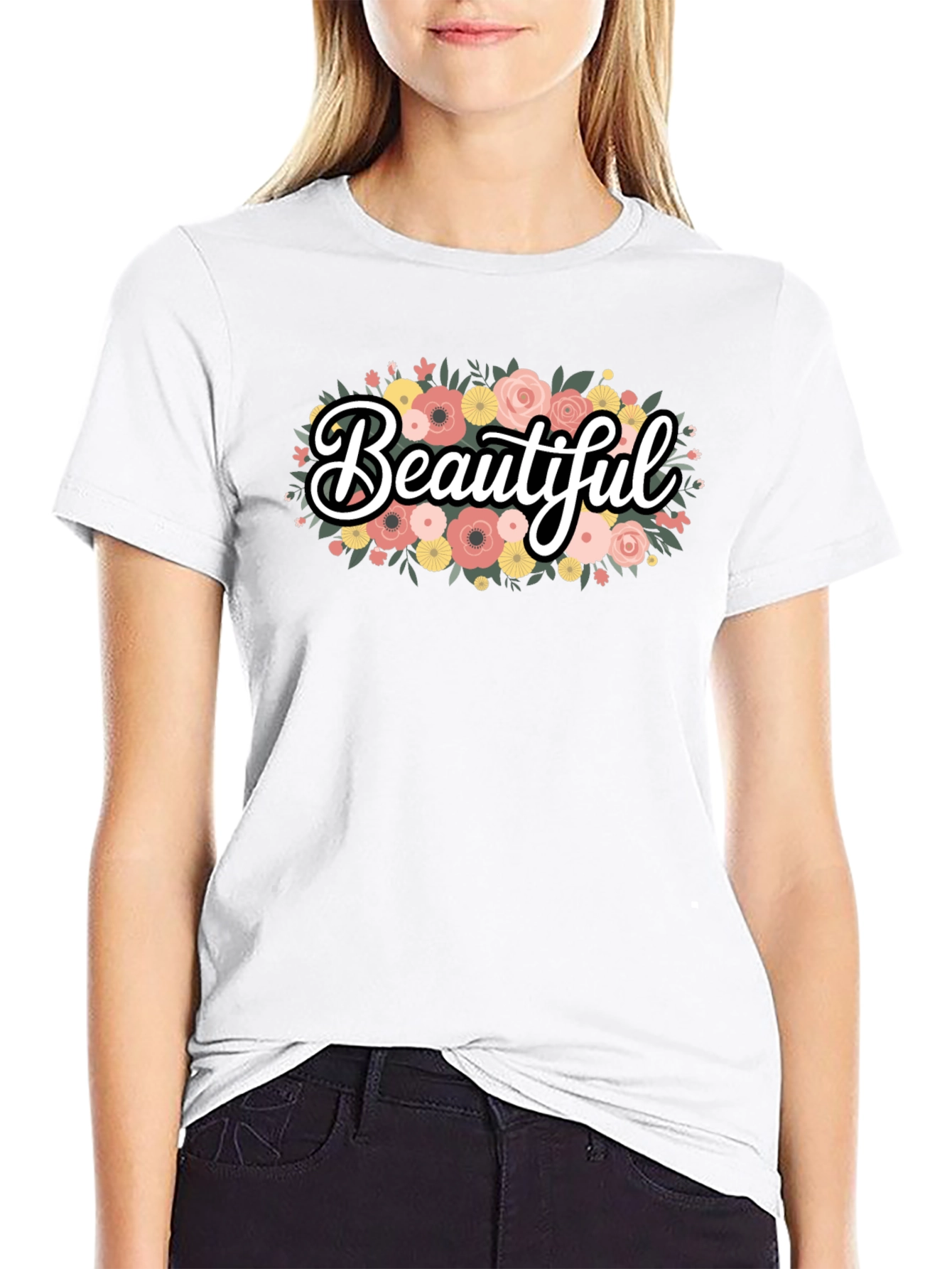 Beautiful Floral Graphic Tee - Stylish Comfort