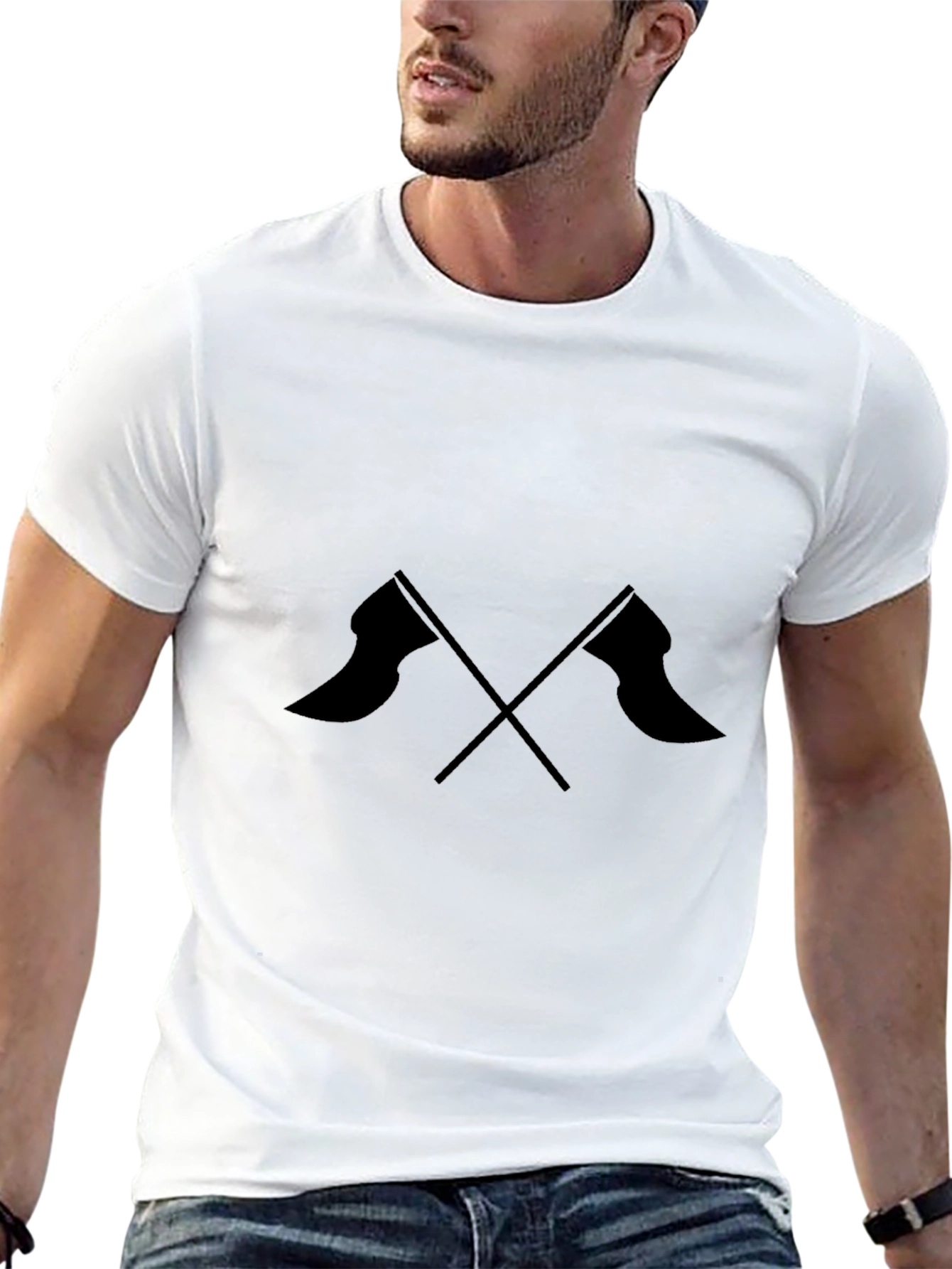 Crossed Flags Graphic Tee - Mens Casual Style