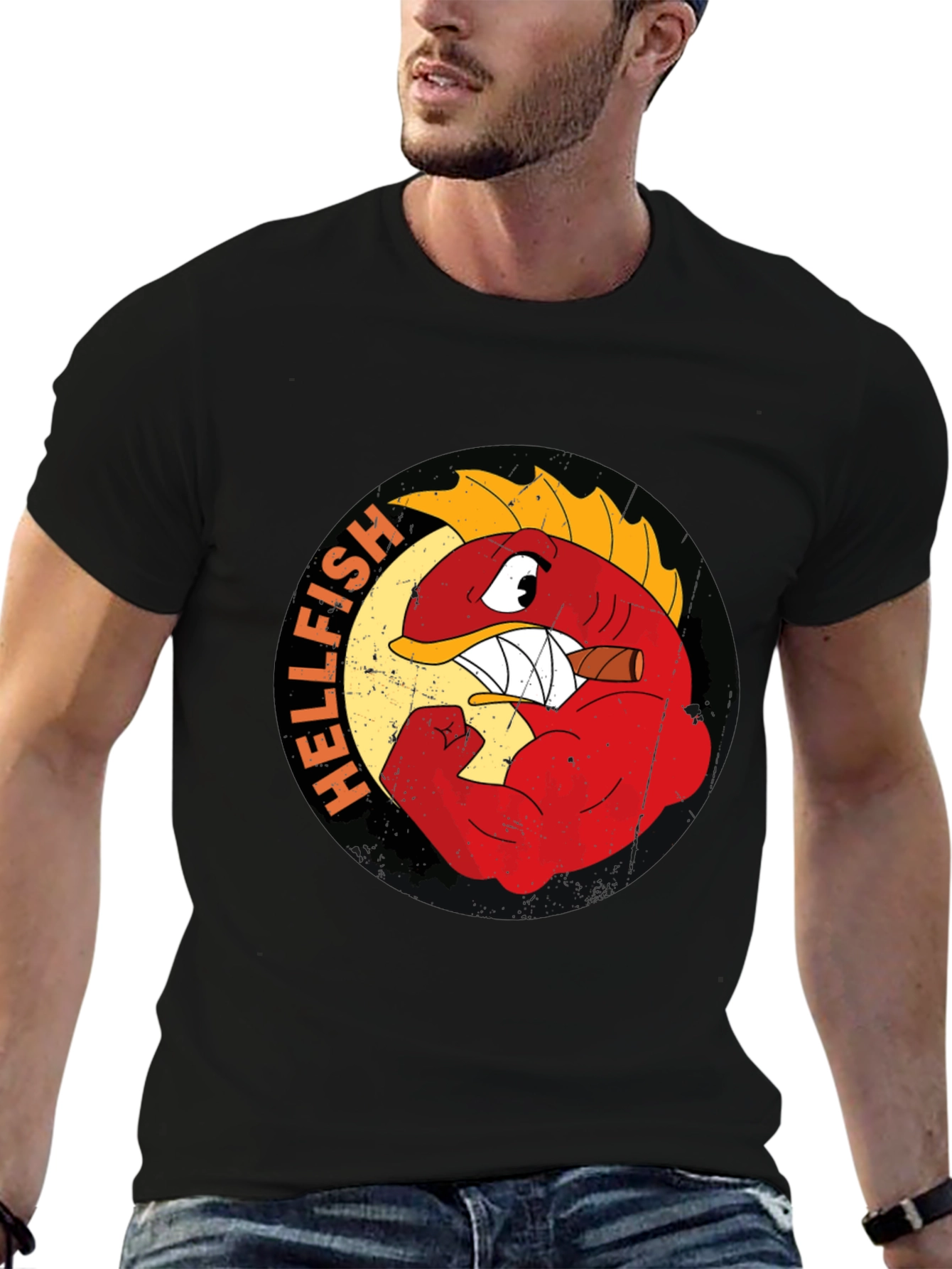 Hellfish Graphic T-Shirt - Black