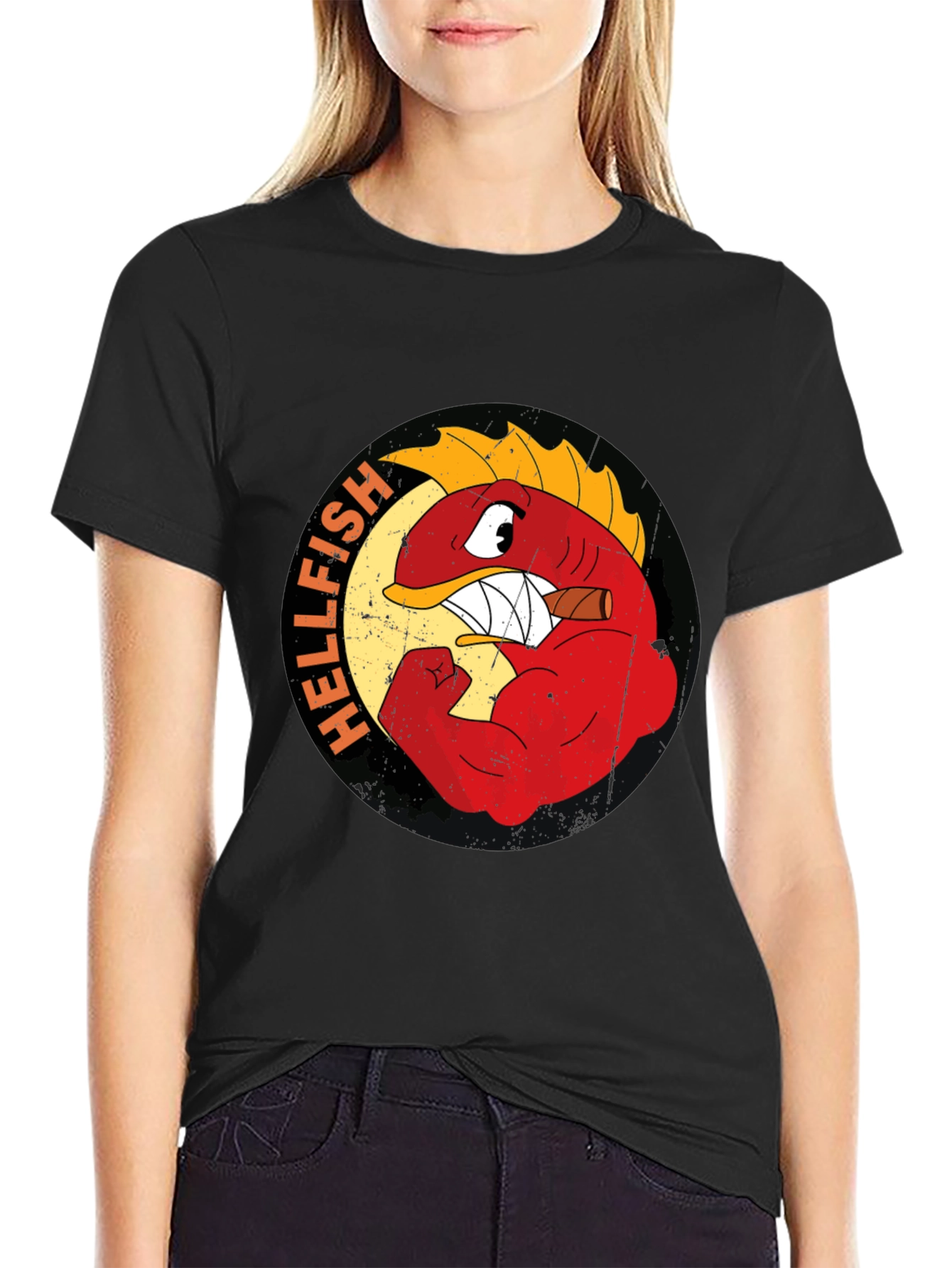 Hellfish Graphic T-Shirt - Black
