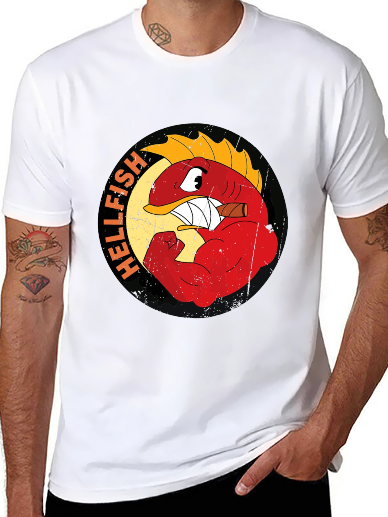 Hellfish Graphic T-Shirt - Black