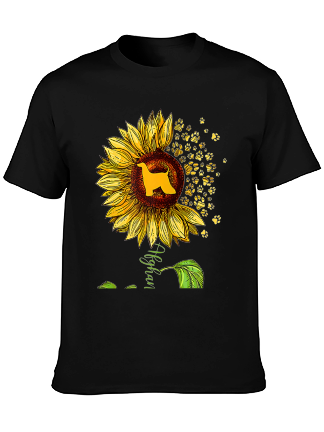 Afghan Hound Sunflower Graphic Tee